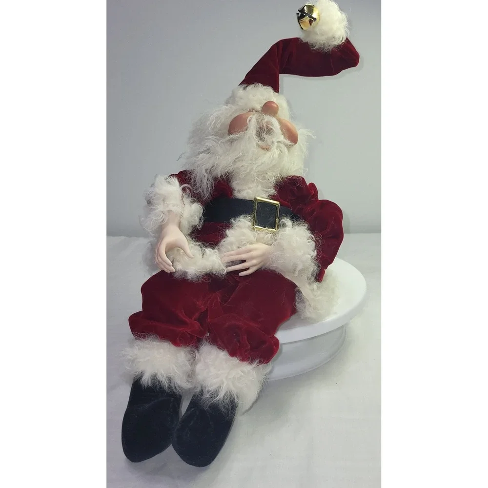 Santa Claus Figurine Jingle Bell Whimsical Shelf Sitter Weirdo Mouth Open REPAIR
